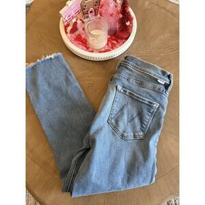 MOTHER Straight Leg Jeans in Light Blue Denim